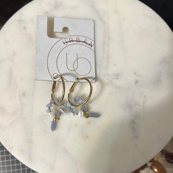 Urban Outfitters Gold and Blue Asymmetrical Earrings‎ - Picture 1 of 1